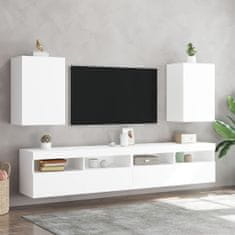 Greatstore 2 db fehér szerelt fa fali TV-szekrény 40,5 x 30 x 60 cm