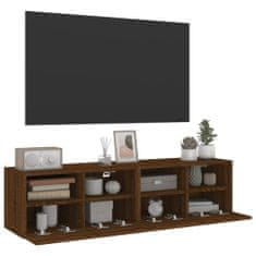 Vidaxl 2 db barna tölgyszínű szerelt fa fali TV-szekrény 60x30x30 cm 836867