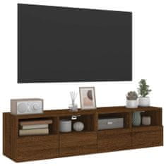 Vidaxl 2 db barna tölgyszínű szerelt fa fali TV-szekrény 60x30x30 cm 836867