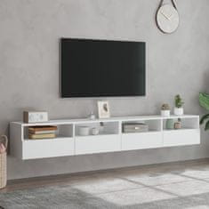 Greatstore 2 db fehér szerelt fa fali TV-szekrény 100 x 30 x 30 cm