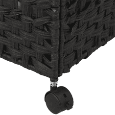 Vidaxl fekete rattan szennyeskosár kerekekkel 66x35x60 cm (372047)