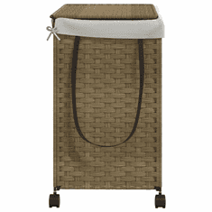 Vidaxl polyrattan szennyeskosár kerekekkel 60x35x60,5 cm (372039)