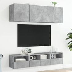 Vidaxl 2 db betonszürke szerelt fa fali TV-szekrény 40 x 30 x 30 cm 836847