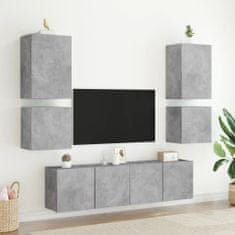 Vidaxl 2 db betonszürke szerelt fa fali TV-szekrény 40,5 x 30 x 40 cm 836903