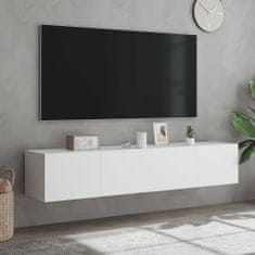 Greatstore 2 db fehér falra szerelhető TV-szekrény LED-del 60x35x31 cm
