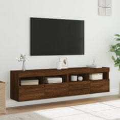 Vidaxl 2 db barna tölgyszínű fali TV-szekrény LED-del 80x30x40 cm 837210