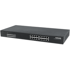 Intellinet 560993 hálózati kapcsoló Beállítást nem igénylő (unmanaged) L2 Gigabit Ethernet (10/100/1000) Ethernet-áramellátás (PoE) támogatása 1U Fekete (560993)