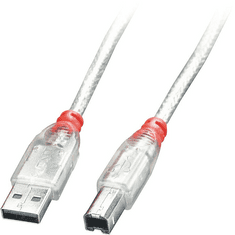 Lindy 41755 USB kábel 5 M USB 2.0 USB A USB B Átlátszó (41755)