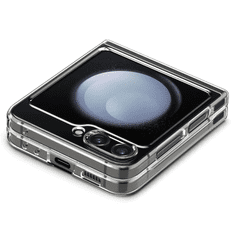 Spigen Samsung Galaxy Z Flip5 SM-F731B, Műanyag hátlap védőtok + szilikon keret, Telefon belső minta, Airskin Zero One, átlátszó/füst (138820)