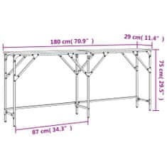 Vidaxl fekete szerelt fa tálalóasztal 180x29x75 cm 837762