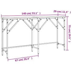 Vidaxl fekete szerelt fa tálalóasztal 140x29x75 cm 837757