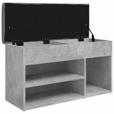 Greatstore betonszürke szerelt fa cipőtároló pad 82 x 32 x 45,5 cm