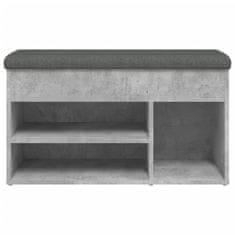 Greatstore betonszürke szerelt fa cipőtároló pad 82 x 32 x 45,5 cm