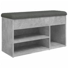 Greatstore betonszürke szerelt fa cipőtároló pad 82 x 32 x 45,5 cm