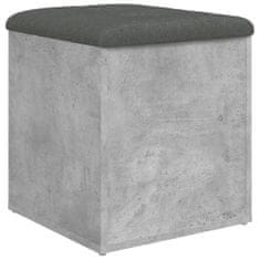 Greatstore betonszürke szerelt fa tárolópad 42 x 42 x 45 cm