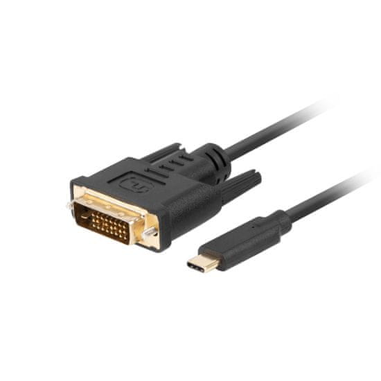 NEW Lanberg CA-CMDV-10CU-0010-BK USB-C és DVI-D kábel Fekete 1 m