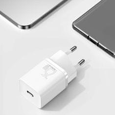 BASEUS Baseus hálózati töltő CCSP020102 USB C típusú univerzális 3000 mA fehér