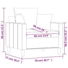 Vidaxl barna bársony kanapéfotel 60 cm 359290