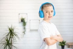 BuddyPhones Cosmos+ gyerek bluetooth fejhallgató levehető mikrofonnal, világoskék