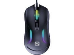 Sandberg LightFlow 6D Gamer Mouse, játék egér, 3600 dpi, LED háttérvilágítás, fekete