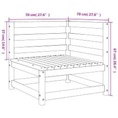 Greatstore 2 db impregnált fenyőfa kerti sarokkanapé 70 x 70 x 67 cm