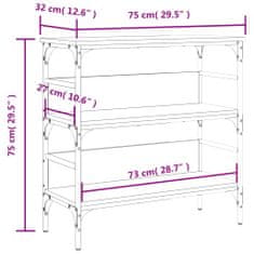 Vidaxl barna tölgyszínű szerelt fa tálalóasztal 75x32x75 cm 839057