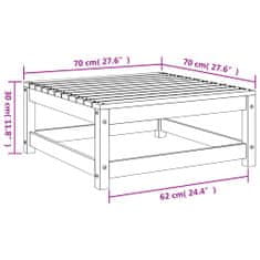 Greatstore tömör duglászfenyő kerti lábzsámoly 70 x 70 x 30 cm