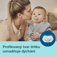 Canpol babies Light touch szimmetrikus szilikon cumi szett 6-18m Tiszta kék színű