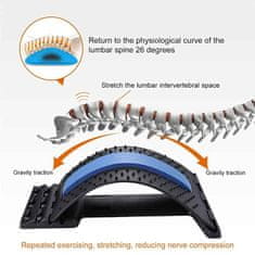 Netscroll Háttágító és masszázs eszköz, a gerincnyújtó eszköz segít enyhíteni a hátfeszültséget, javítja a testtartást és a vérkeringést, különböző görbületi szintekkel, BackStretch