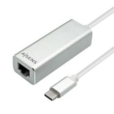 NEW Aisens A109-0341 USB 3.1 ezüst 15 cm-es USB Ethernet adapter