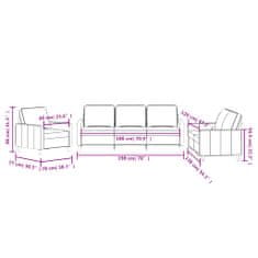 Vidaxl 3 részes barna bársony ülőgarnitúra párnákkal 3201483