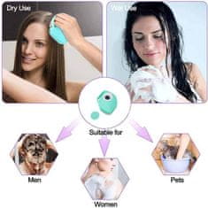 Netscroll Silikon testkefe samponnyílással, alkalmas háziállatok szőrének mosására is, kutya mosókefe, BodyBrush