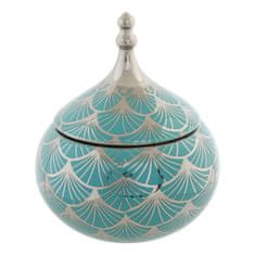 NEW DKD Home Decor Porcelán Türkiz ékszeres doboz 14 x 14 x 17 cm