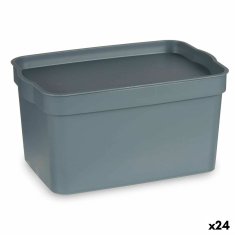 NEW Többcélú doboz Szürke műanyag 2,3 L (13,5 x 11 x 20 cm) (24 db)