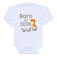 NEW BABY Új baba 2024-ben születik Dinoszaurusz nyomtatott body - 62 (3-6m)