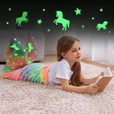 Netscroll 2 az 1-ben készlet, gyermek takaró sellőfarok formájában, amely sötétben világít + karácsonyi medálkészítő szett, gyermektakaró+kristályfestő és medálkészítő szett, Mermaid ArtCraft