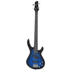 Vidaxl kék-fekete elektromos basszusgitár kezdőknek tokkal 4/4 46" 70182