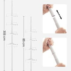 Songmics Zuhanyzó polc 85-305cm, állítható, fehér