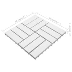 Vidaxl 10 darab fehér tömör akácfa padlólap 30 x 30 cm 310118