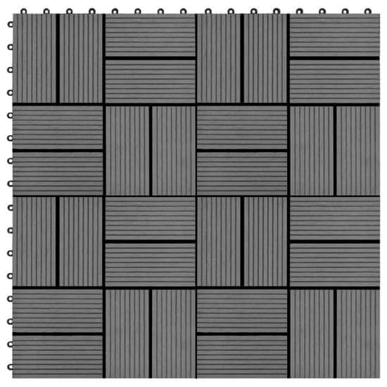 Vidaxl 22 db (2 m2) szürke WPC teraszburkoló lap 30 x 30 cm 277807