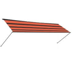 Vidaxl narancssárga és barna feltekerhető napellenző LED-del 300 x 150 cm 145932