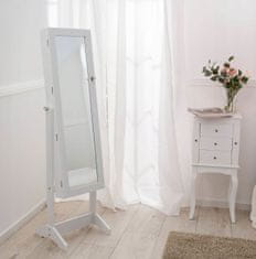 RAMIZ Fehér tükrös ékszertartó szekrény 119,5 cm