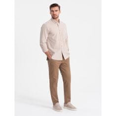 OMBRE Férfi klasszikus chino nadrág V2 OM-PACP-0190 barna MDN124477 S