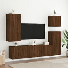 Greatstore 2 db barna tölgy színű falra szerelhető TV-szekrény 80x30x41 cm