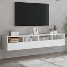 Greatstore 2 db fehér szerelt fa fali TV-szekrény 80 x 30 x 30 cm