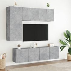 Greatstore 2 db betonszürke falra szerelhető TV-szekrény 60 x 30 x 41 cm