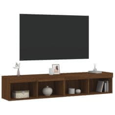 Greatstore 2 db barna tölgy színű TV-szekrény LED-ekkel 80x30x30 cm