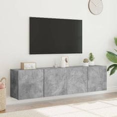 Greatstore 2 db betonszürke falra szerelhető TV-szekrény 80 x 30 x 41 cm