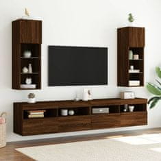 Greatstore 2 db barna tölgy színű TV-szekrény LED-ekkel 30,5 x 30 x 90 cm