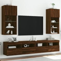 Greatstore 2 db barna tölgy színű TV-szekrény LED-ekkel 40,5 x 30 x 90 cm